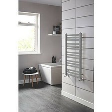 BLYSS WOLFSBANE ANGLED BAR TOWEL RADIATOR 600 X 500MM SILVER