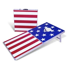 GoSports Cornhole Backyard Bean Bag Toss Game | American Flag Holiday Design