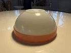 Pink Rim White Colonial Band Vintage Fire King 17 Oven Ware 8.5" Bowl Flamingo
