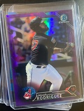NELLIE RODRIGUEZ 2016 Bowman Chrome Draft Purple Refractor #146 Indians /250 H2