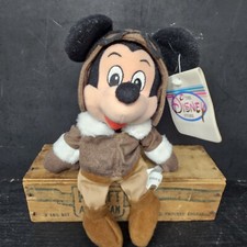 Disney Store PILOT MICKEY Bean Plush With Ear Tag 9"