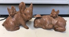 Vintage Pig Hog Piglet Family Painted Ceramic Figurine Decor Set