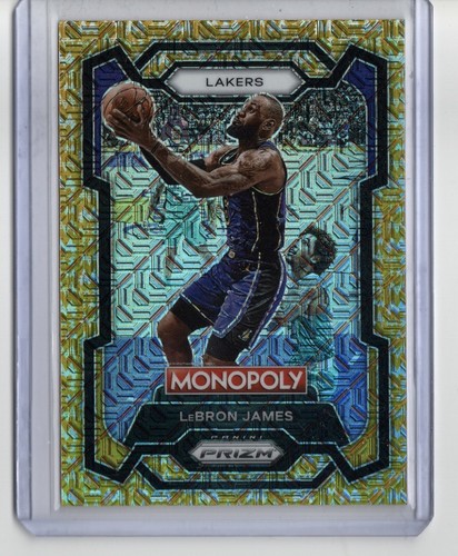Monopoly de baloncesto Panini Prizm 2023 LeBron James Gold Millionaire Mojo 028/500 - Imagen 1 de 2