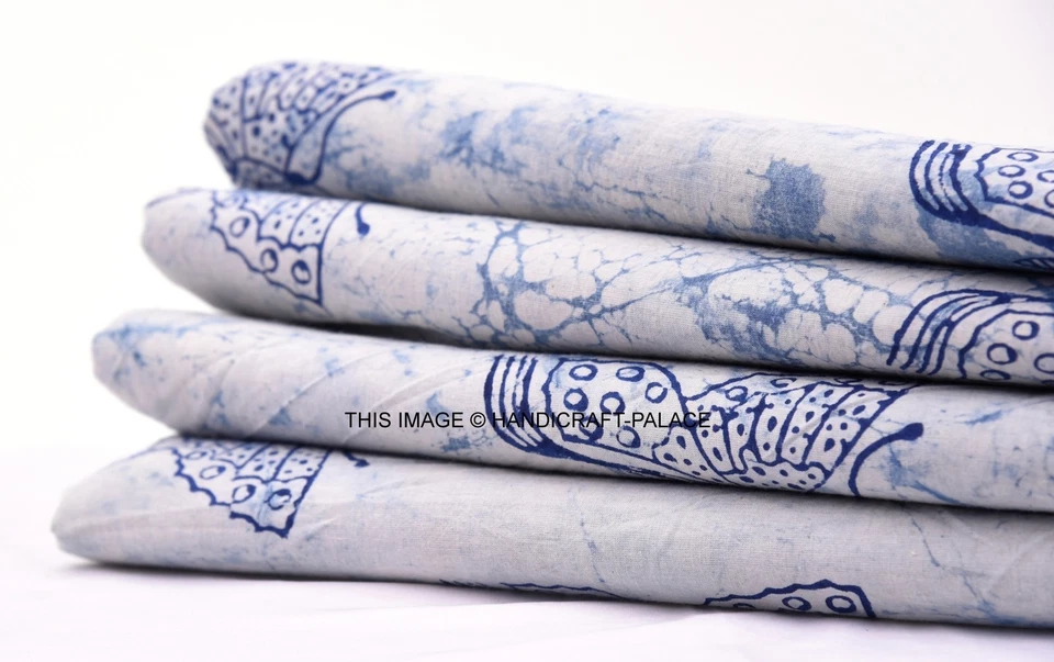 Indian Butterfly Print Cotton Fabric Sewing Dress Apparel Craft Boho By 2.5 Yard - Image 3 of 3