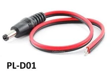 10inch Security Camera DC Power Pigtail Male Plug Cable, CablesOnline PL-D01