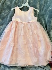 Tahari Girl Pink Floral Tulle Dress Size 4 Flower Girl Special Occasion Wedding