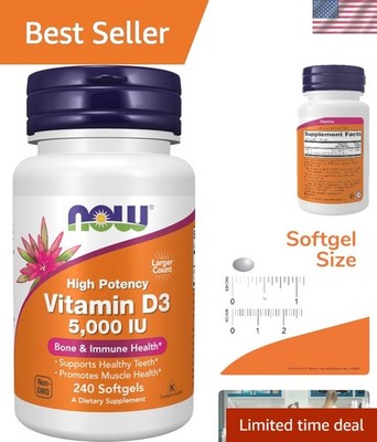 Supplements Vitamin D-3 5000 IU - High Potency, Structural Support, Unflavore...
