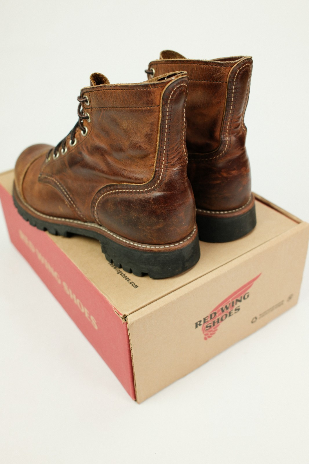 RARE RED WING Men's Sz 8D 4556 IRON RANGER Brown Leather Vibram Lug Sole Boots image 10