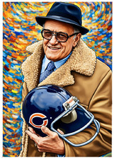 GEORGE HALAS * Chicago Bears * FOOTBALL * Illustrated Art Card * ATC ACEO