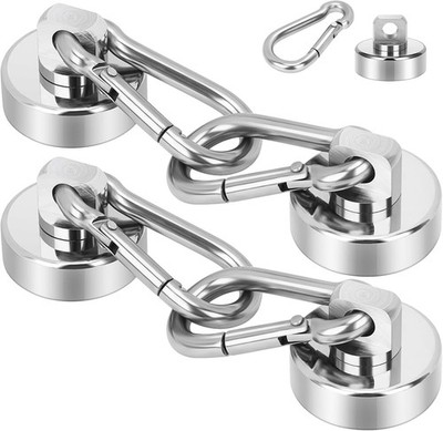 Magnethaken Extra Stark 36 KG, 4 Stück Neodym Magnet Haken 32 mm, Magnet mit 