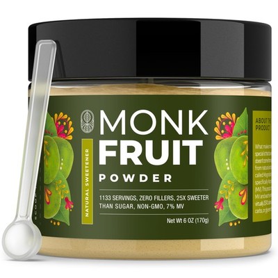 Monk Fruit Extract Powder (25X Sweeter Than Sugar) Zero Calories, Zero Sugar,...