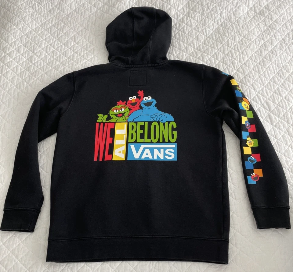 Vans X Sesame Street Niños Grande Negro Sudadera con Capucha Elmo Cookie Monster Colaboración Oscar Foto 2 de 4