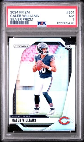 2024 PANINI PRIZM SILVER PRIZM #301 CALEB WILLIAMS ROOKIE RC PSA 7