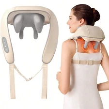 Shiatsu Neck & Back Massager Pillow w/ Heat, Electric 3D Deep Tissue, Home/Car