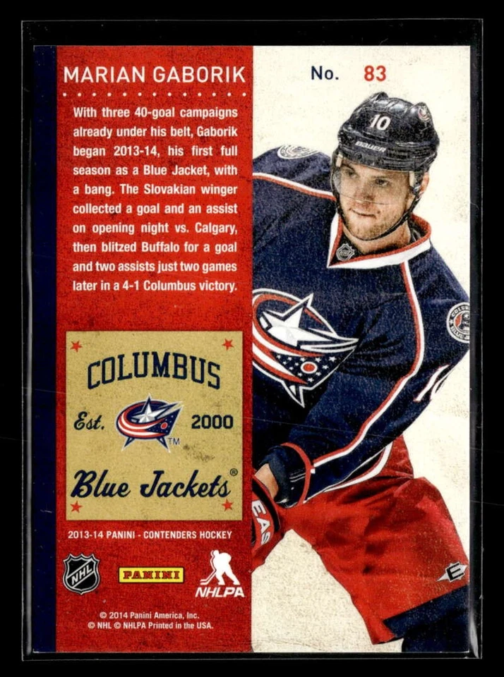 2013-14 Panini Contenders Marian Gaborik Gold /100 Columbus Blue Jackets Y3725 - Image 2 of 2