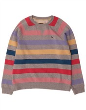 CREW CLOTHING Womens Sweatshirt Jumper UK 10 Small Multicoloured Striped CJ10