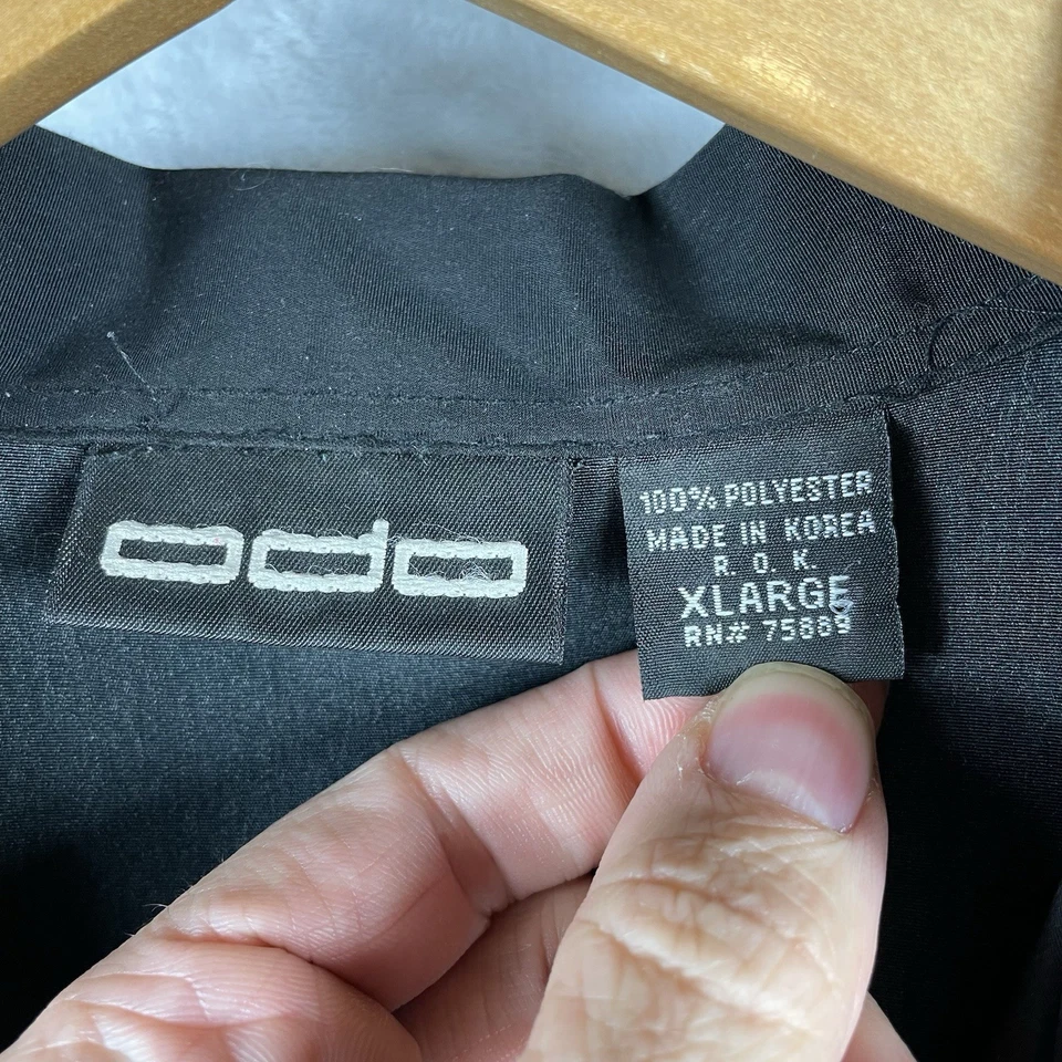 Vintage Y2k ODO Mens XL Blue Flame Dragon Button Up Casual Shirt Extra Large - Image 3 of 4