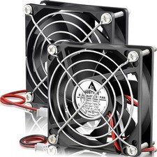 2-Pack 80mm x 25mm Fan 24V 2 Pin Brushless DC Cooling Fan 80x8025mm for UPS A...
