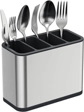 Silverware Caddy Utensil Caddy Spoon Holder with 4 Divided Compartments, Stur...