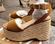 Linzi Tan Strapy Wedge Sandal UK 3 EUR 36 New In Box.