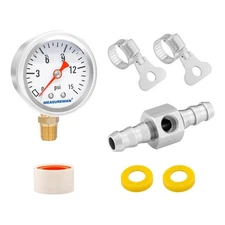 0-15 Psi Glycerin Filled Fuel Pressure Gauge, 1.5” Dial, 304 Stainless Steel ...