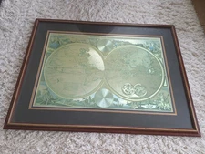  The Bombay Company Large Double Hemisphere Gold Foil Globe Map Size 40" x 30"