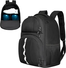 2 Ball Bowling Backpack,Bowling Bag with Shoe Compartment & Black