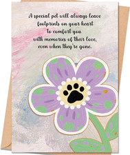 Pet Sympathy Card for Loss of Dog or Cat, Thoughtful Sympathy Gift for Pet Owner