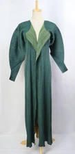 PLEATS PLEASE Green Long Cardigan Jacket ISSEY MIYAKE 478 6414