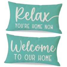 Decorative Throw Pillow Covers 12x20 Inch Set 20" x 12" Pack of 2 Turquoise