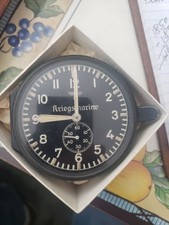 Rare WWII German Kriegsmarine (Navy) 8-Day Bulkhead Clock Junghans J30E U-Boat