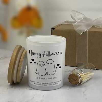 Personalisierte Halloween Kerze Duft Sojawachs Geschenk Freund Geschenk Geist Paar