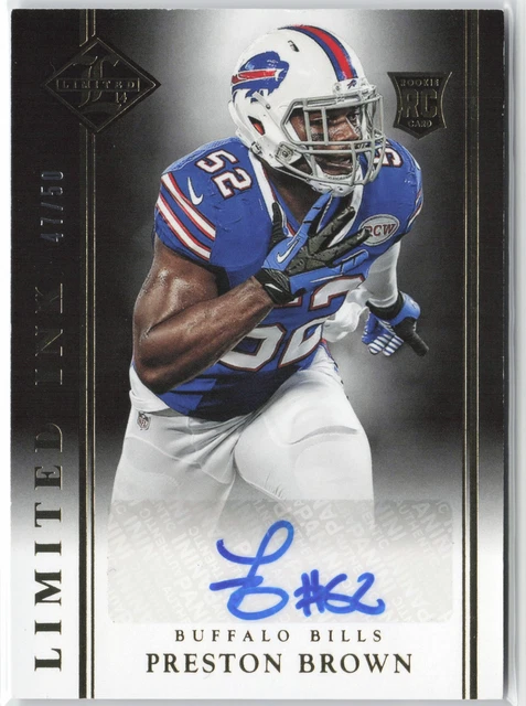 Preston Brown RC Rookie 2014 Panini Limited INK Autograph LI-PR /50 Auto Bills