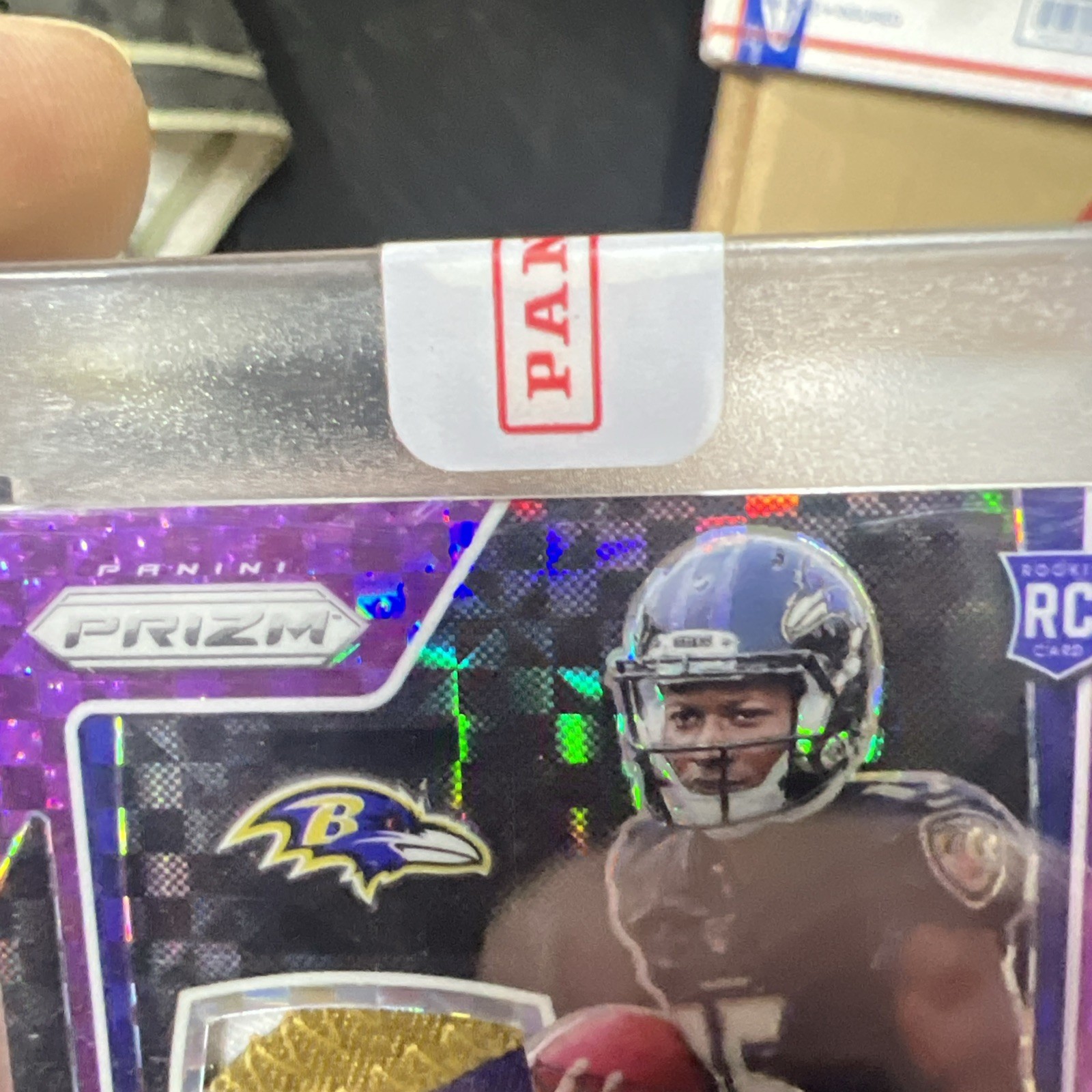 2019 Prizm Marquise Brown Rookie Patch Auto Purple 14/30 From Panini view 9