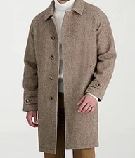 NWT JM Haggar Men's Single Breasted Brushed Twill Topcoat Sz L MSRP $250