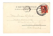 R305 France / French P.O. Levant 1905 Constantinople -Picture Postcard to USA #1