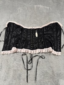 Victoria's Secret Sexy Little Things Black Pink Corset Size L NWT