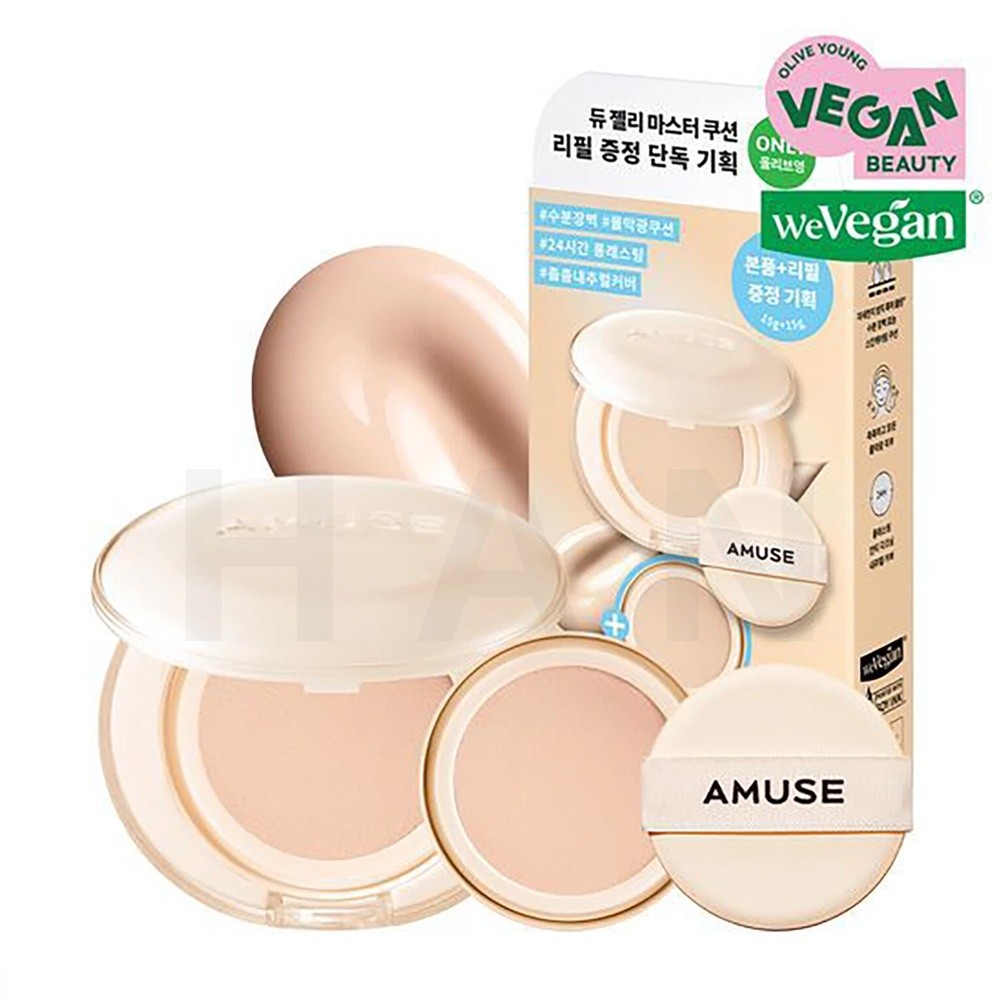 Cojín AMUSE Dew Jelly Master 15 g + recarga 15 g SPF38 PA+++ 24 F/W K-Beauty