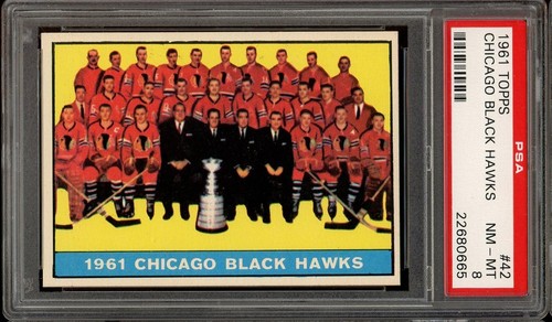 Chicago Black Hawks #42 1961 Topps card