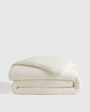 NWOT Quince Full Queen White Duvet Cover Brushed Organic Cotton Set 2 shams