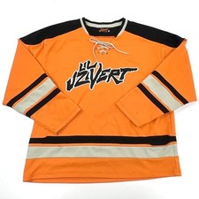 Lil Uzi Vert Men's Luv Is Rage 2 Hockey Jersey Orange Lace Up Graphic Sz L