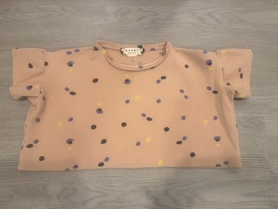 MARNI EU 40 (UK 12) Pink Spotted Short Sleeve Crop Jumper Sweatshirt