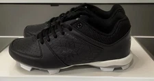 Ringor Rip-It Diamond Youth US 6Y EU 38.5 Softball Cleat Shoes Lace Up Black New