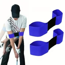 2 Pack Golf Swing Arm Band Training Aid Elastic Blue 