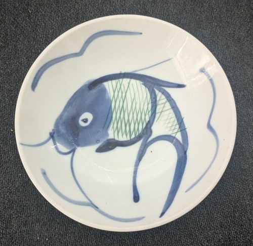 Vintage Chinese Blue White Koi Fish Bowls Hand Painted Porcelain 5.5" Set Of 4 - Picture 7 of 8