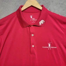 Fairway & Greene Tech Shirt Mens XL Alabama Crimson Greenback Pink Golf Polo