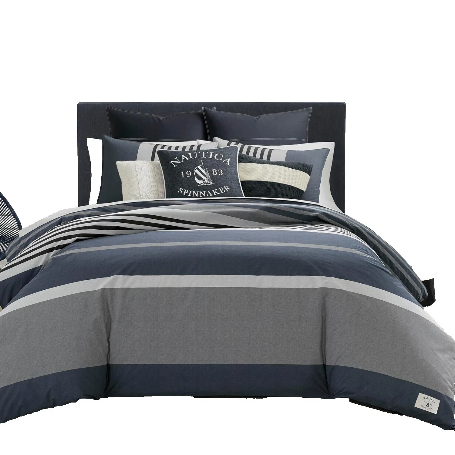 Relleno Nautica Queen 100% Algodón Fundas de edredón y Juegos de Cama