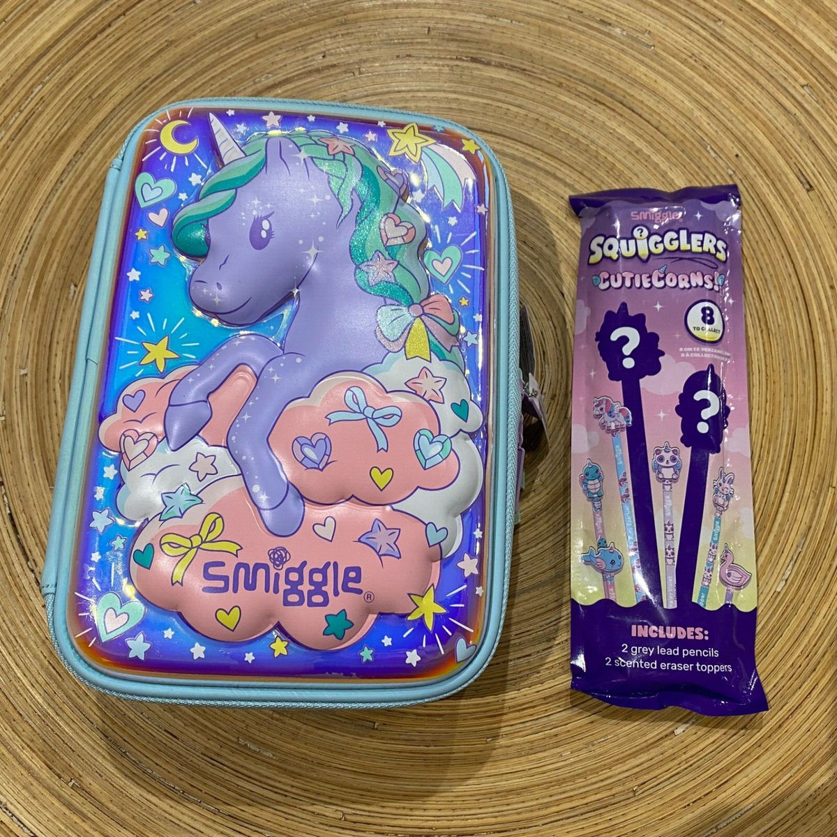 Smiggle Girls Unicorn Illusion Case Triple layer Pencil Case Birthday Pen  Gift
