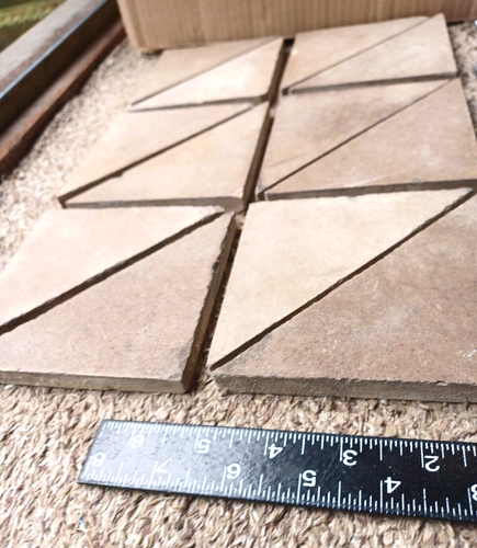 Antique Victorian Beige/Taupe 6''x4.25''x4.25'' (90) Triangular Minton Tiles - Picture 4 of 9
