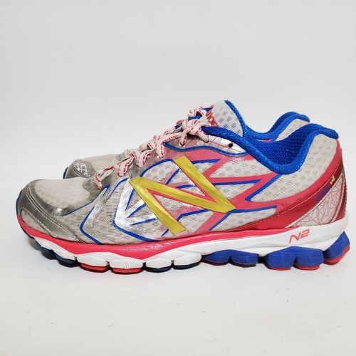 New Balance 1080 v4 Womens 8 White Blue Casual Lace Up Shoes Sneakers | eBay